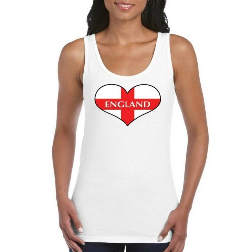 England English Heart Flag Girls Women's Ladies Tank Top