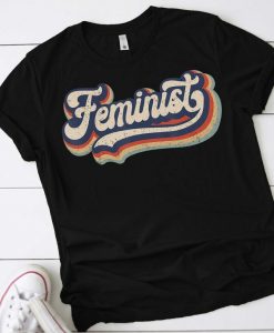 Feminist - Retro 70s Vintage Rainbow - Feminism Gift Shirt