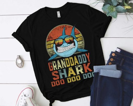 Granddaddy Shark Doo Doo Doo Shirt Matching Family Shark T-Shirt