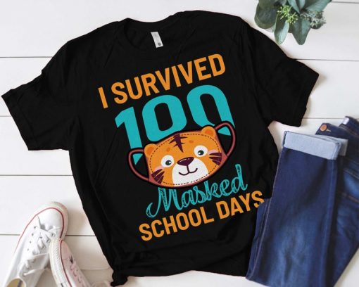 I Survived 100 Masked School Days T-Shirt, Pandemic Shirt