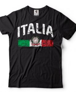 Italia Flag T-Shirt Italian Diaspora Patriotic Nationality Italy Flag Tee Shirt