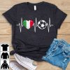 Italy Soccer Shirt, Funny Soccer T-Shirt, Soccer Fan Shirt, Heartbeat Italian T-Shirt