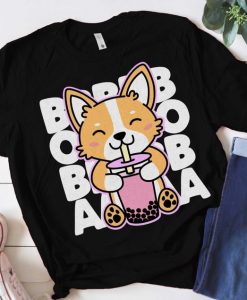 Kawaii Boba Cute Anime Corgi T-Shirt