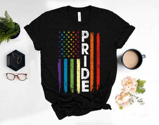 LGBT Pride Rainbow Flag Patriotic America Shirt, LGBT T-shirt