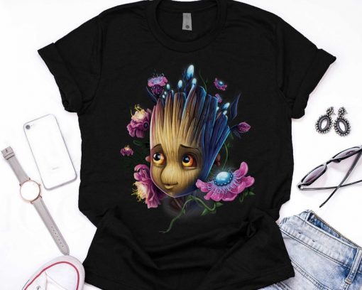 Marvel Guardians Of The Galaxy Groot Flowers Graphic T-Shirt