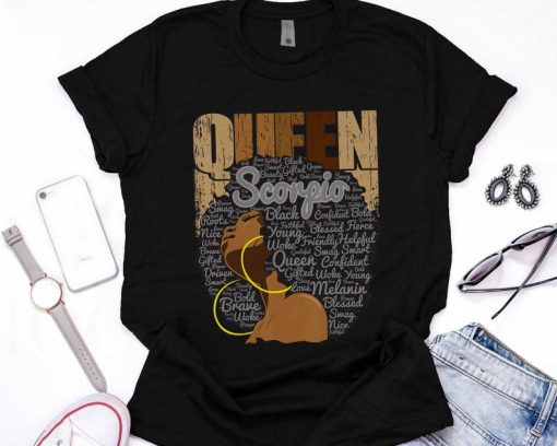 Melanin Scorpio Woman African - Scorpio Queen Zodiac T-Shirt