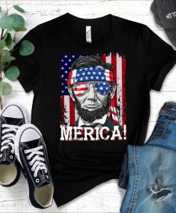 Merica Shirt, Fourth Of July T-shirt, Abraham Lincoln Shirt, American Independence Day T-shirt