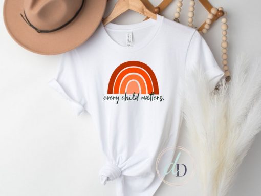 Orange Shirt Day ADULT t-shirt, Every Child Matters Rainbow, Awareness for Indigenous communities, September 30th