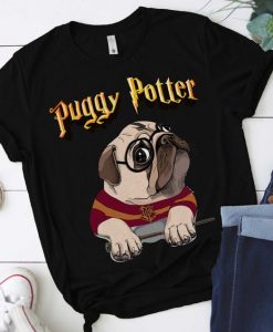 Puggy Potter Magic Wizard Pug Shirt - Funny Pug Tshirt