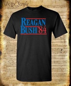 Reagan Bush '84 Distressed Retro Style T-Shirt - Republican Presidential USA