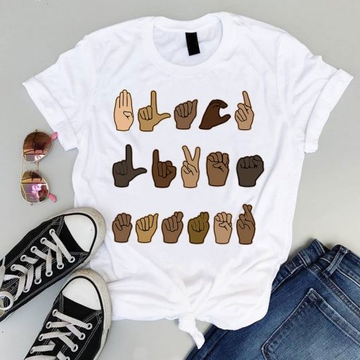 Black Lives Matter T-Shirt, Asl Sign Language, I Can'T Breathe