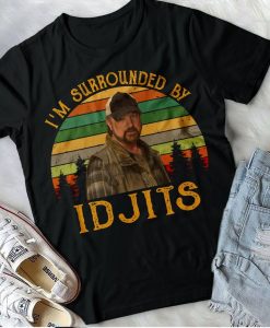 Bobby Singer Shirt, I Am Surrounded By Idjits Supernatural Movie Vintage Retro T-Shirt