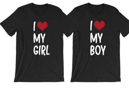 Couple Matching Shirts I Love My Girl Boy Boyfriend Girlfriend Cute Couple Funny Valentine's Gift Tee