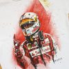 Hand painted t-shirt Sebastian Vettel