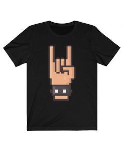 Pixel Art Rock Hand T-Shirt