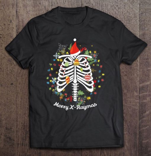 Rad Tech Christmas Puns Merry X-Raymas Xmas Radiographer Tshirt