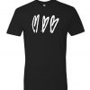 Three crooked hearts novelty T-shirt