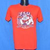 80s FSU Freso State University Bulldogs Grant's Tomb College Basketball Red Vintage t-shirt