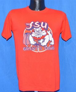 80s FSU Freso State University Bulldogs Grant's Tomb College Basketball Red Vintage t-shirt