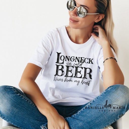 Long Neck Ice Cold Beer Never Broke My Heart, Luke Combs Tee