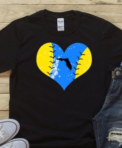 Tampa Bay Baseball Heart Graphics Tshirt