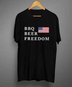 BBQ Beer Freedom Flag T Shirt