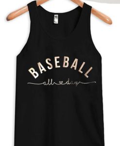 Baseball All Day Black TankTop