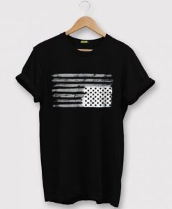 Black and White American Flag Resist Upside Down USA Tees