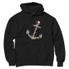 Captain Christmas Anchor Black Hoodie