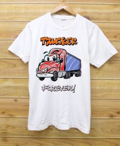 Cartoon Truck Young White T-Shirt