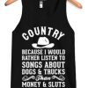 Country Quotes Adult Tank Top