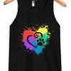 DecoExchange Mens Ally Rainbow Heart Tank top