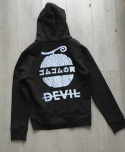 Devil Fruit black Hoodie Back