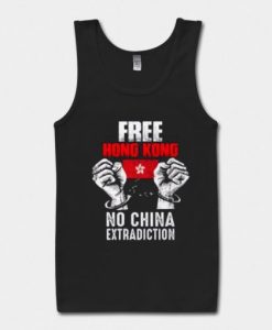 Free Hong Kong No China Extradiction Black tank top