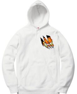 GARFIELD SCARTCH WHITE HOODIE