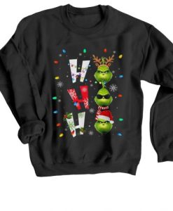 Ho Ho Ho Merry The Grinch Christmast Black Sweatshirt