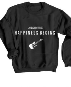 Jonas Brothers Happiness Begins by Guitars Black Sweatshirt