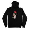 Red Rose Black Back Hoodie