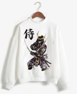 Samurai Illustration Folk Japan Art Men’s Smooth White Sweatshirt