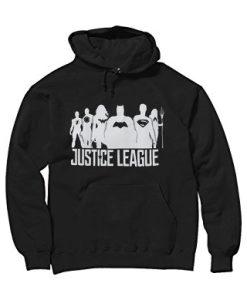 Silhouettes DC Comics Justice League Men’s Graphic Black Hoodie