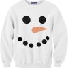 Snowman Face White Sweatshirt