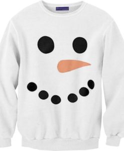 Snowman Face White Sweatshirt