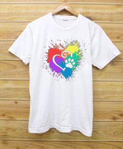 DecoExchange Mens Ally Rainbow Heart Short-Sleeve Unisex Tshirt