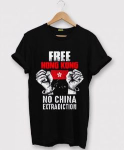 Free Hong Kong No China Extradiction Black T shirt