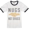 Nugs Not Drugs White Ringer Tee