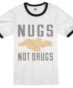 Nugs Not Drugs White Ringer Tee