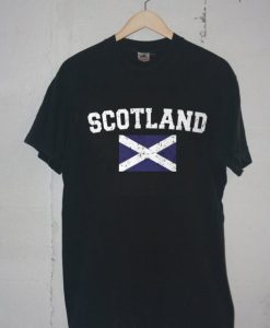 Scotland Distressed Men’s T-Shirt Black