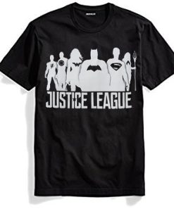 Silhouettes DC Comics Justice League Men’s Graphic Black T-Shirt