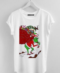 The Grinch Christmast On Snow White Tee