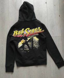 Vintage 90s Bob Seger Silver Bullet Black Back Hoodie